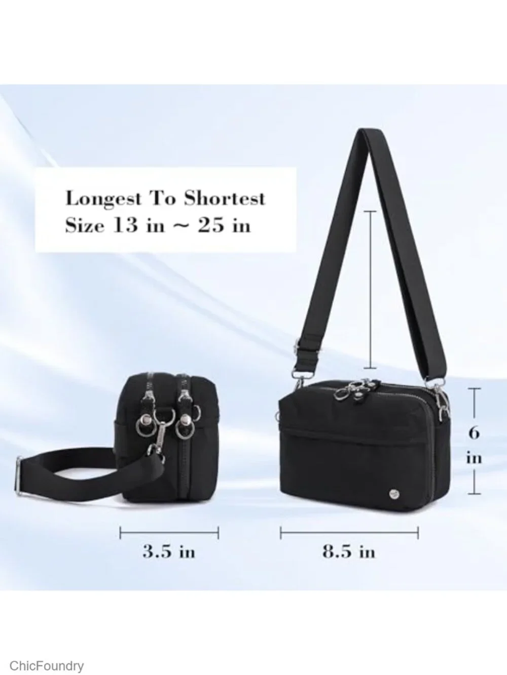 Small Nylon Crossbody Bag with RFID Anti Theft, Multi Pockets for Travel